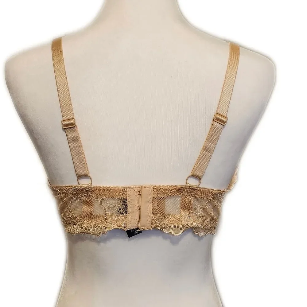 Rene Rofe nude/taupe/beige molded cups w/ lace overlay 40C - Picture 2 of 4